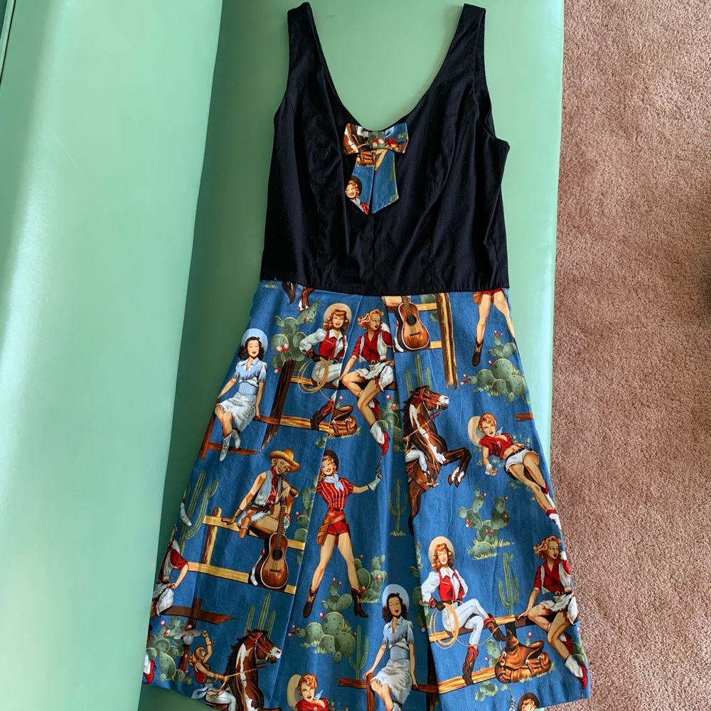 Rock Steady Cowgirl Pinup Dress Medium
